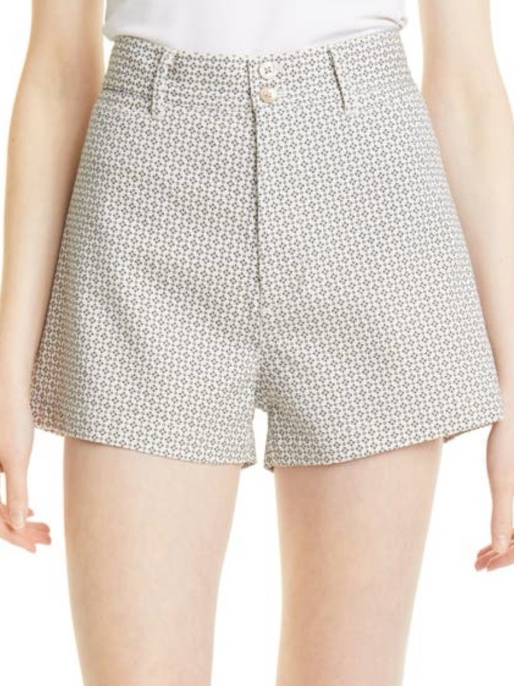 Rebecca Taylor High-Waisted Textured Floral
Shorts Size 4